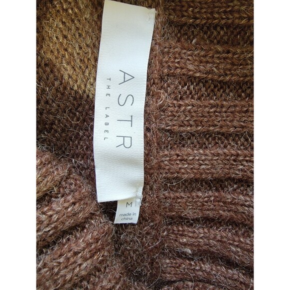 ASTR The Label Cowlneck Cape Side Split Hem Wool Blend Sweater‎ Brown Sz M NWOT - Picture 12 of 15